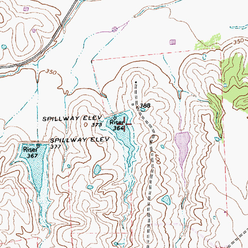 Topographic Map of Soil Conservation Service Site 8 Dam, TX