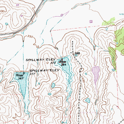 Topographic Map of Soil Conservation Service Site 8 Reservoir, TX