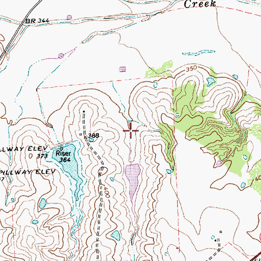 Topographic Map of Soil Conservation Service Site 8a Reservoir, TX