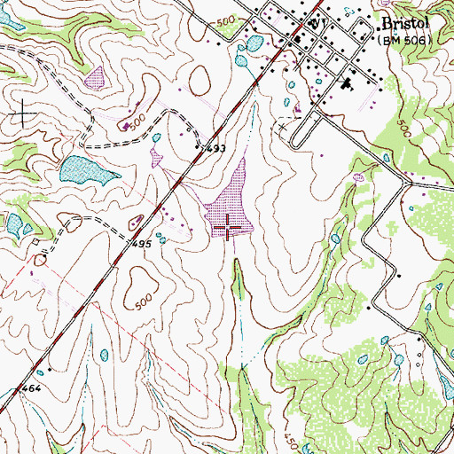 Topographic Map of Cherry Lake Dam, TX