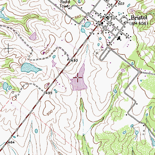 Topographic Map of Cherry Lake, TX