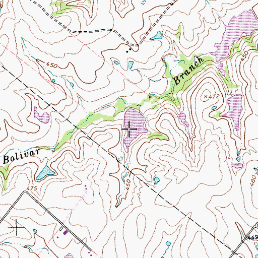 Topographic Map of Hefner Lake Number 1 Dam, TX