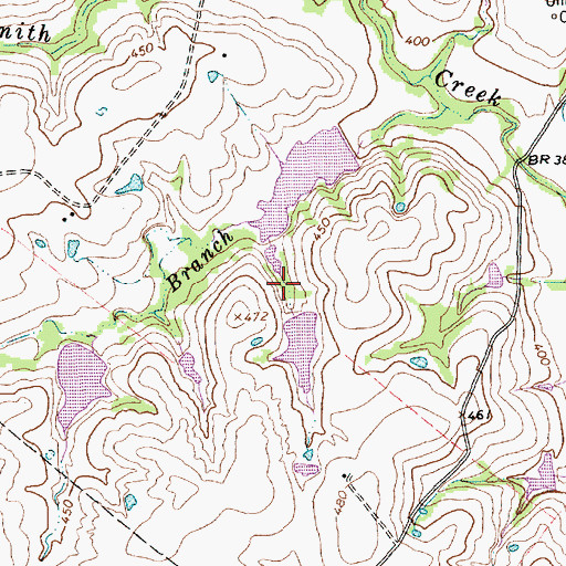 Topographic Map of Hefner Lake Number 2 Dam, TX