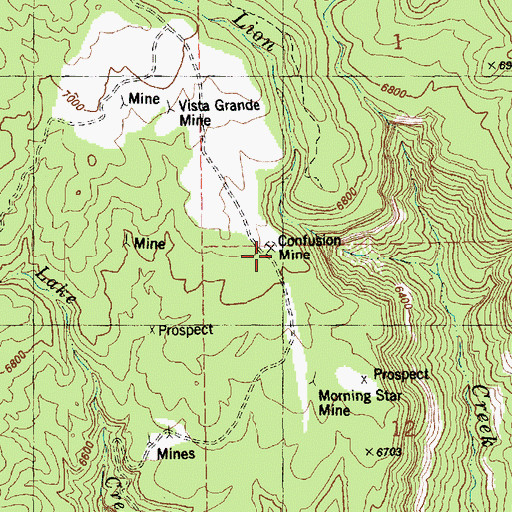 Topographic Map of Confusion Mine, CO