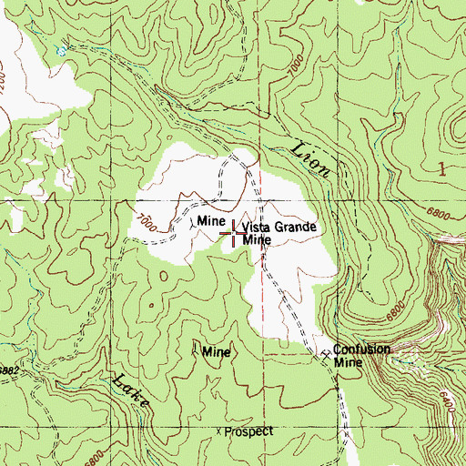 Topographic Map of Vista Grande Mine, CO
