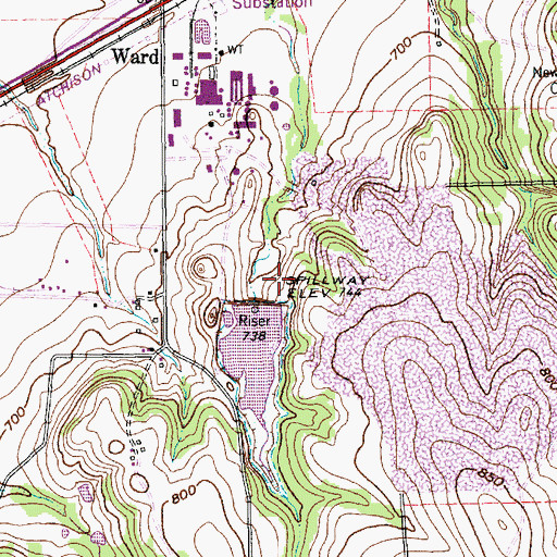 Topographic Map of Cement Plant Dam, TX