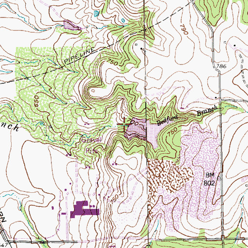 Topographic Map of Gifford-Hill Dam, TX