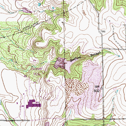 Topographic Map of Gifford-Hill Lake, TX
