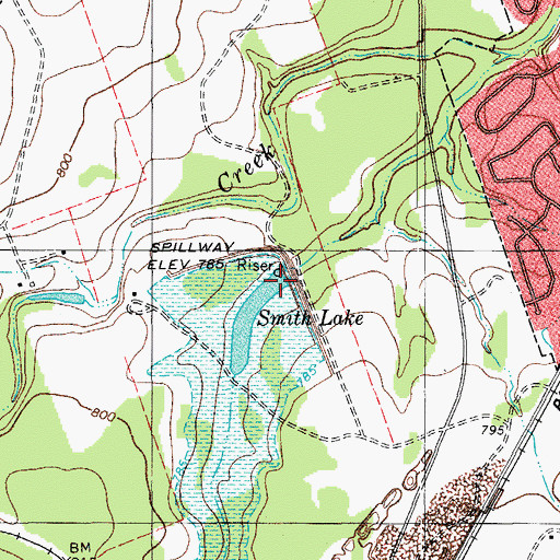 Topographic Map of Soil Conservation Service Site 9 Dam, TX