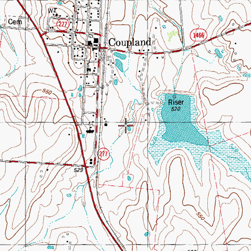 Topographic Map of Soil Conservation Service Site 32 Reservoir, TX