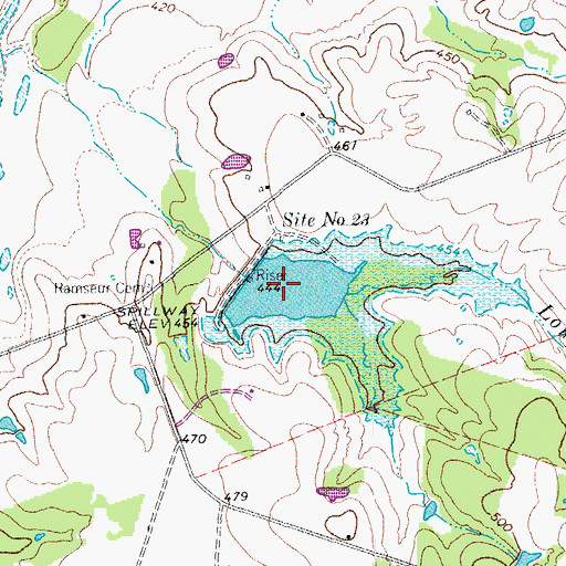 Topographic Map of Soil Conservation Service Site 23 Reservoir, TX