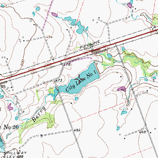 Topographic Map of City Lake Number One, TX
