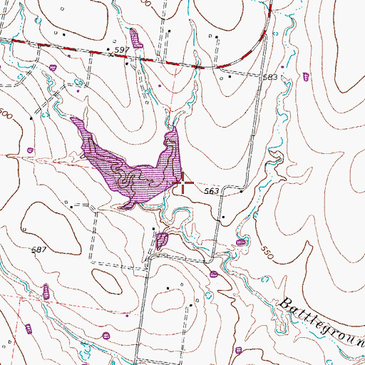 Topographic Map of Soil Conservation Service Site 29 Dam, TX