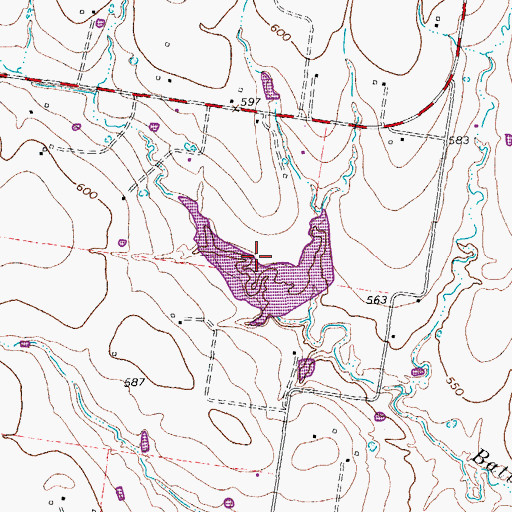 Topographic Map of Soil Conservation Service Site 29 Reservoir, TX