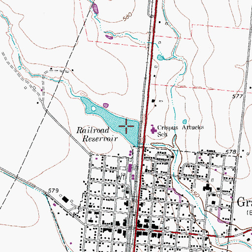 Topographic Map of Railroad Reservoir, TX