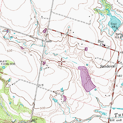 Topographic Map of Soil Conservation Service Site 6 Dam, TX