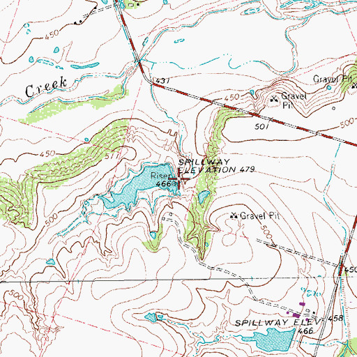 Topographic Map of Soil Conservation Service Site 8 Dam, TX
