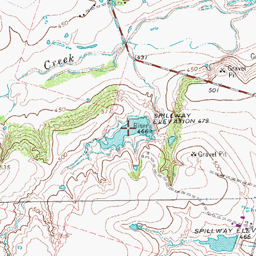 Topographic Map of Soil Conservation Service Site 8 Reservoir, TX