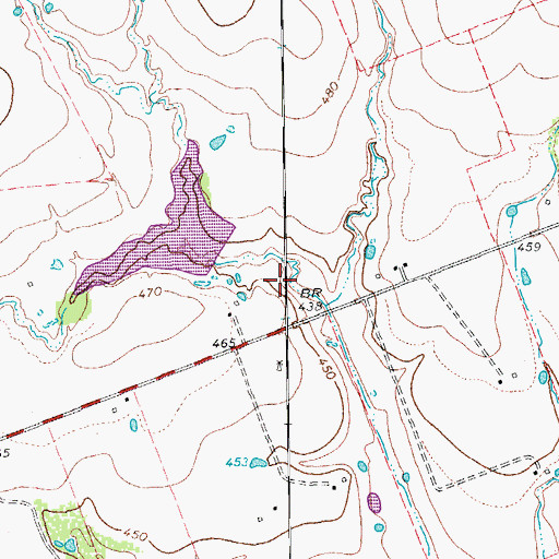 Topographic Map of Soil Conservation Service Site 10 Reservoir, TX
