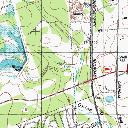 Topographic Map of Soil Conservation Service Site 12 Dam, TX
