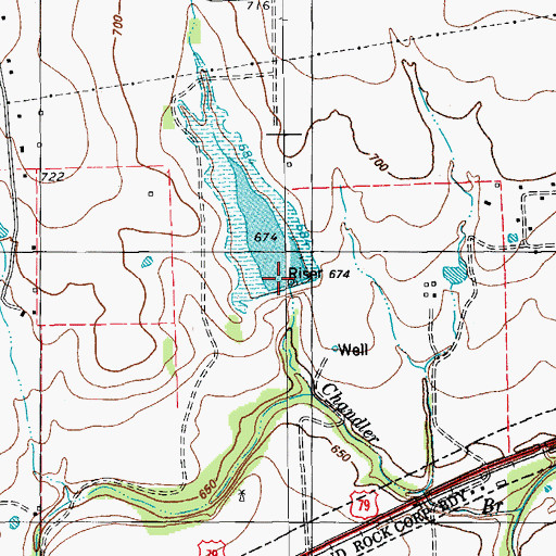 Topographic Map of Soil Conservation Service Site 17 Dam, TX