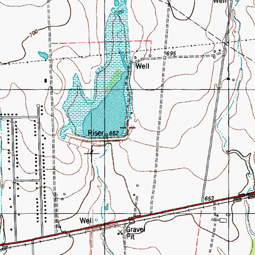 Topographic Map of Soil Conservation Service Site 18 Dam, TX