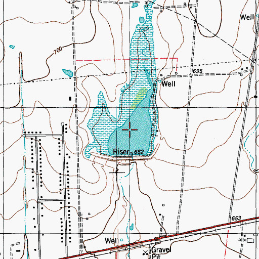 Topographic Map of Soil Conservation Service Site 18 Reservoir, TX