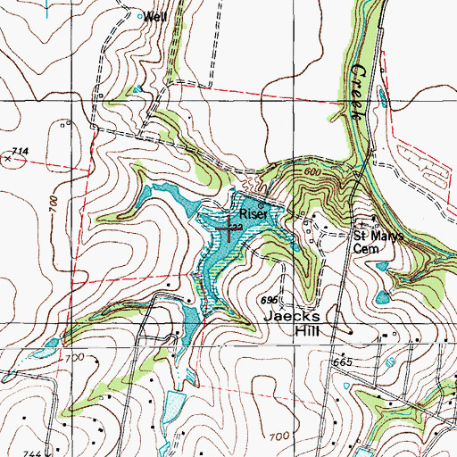 Topographic Map of Soil Conservation Service Site 21 Reservoir, TX