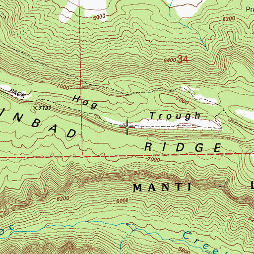 Topographic Map of Hog Trough, CO
