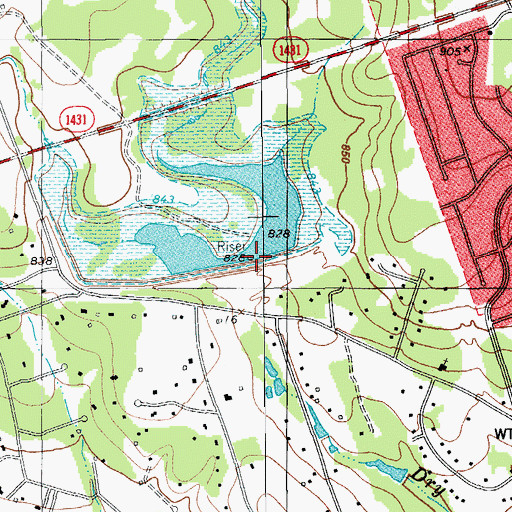 Topographic Map of Soil Conservation Service Site 13a Dam, TX