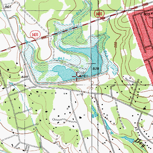 Topographic Map of Soil Conservation Service Site 13a Reservoir, TX