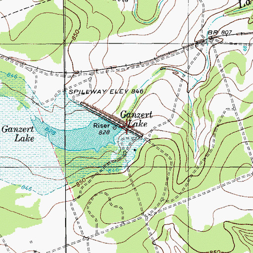 Topographic Map of Soil Conservation Service Site 8 Dam, TX