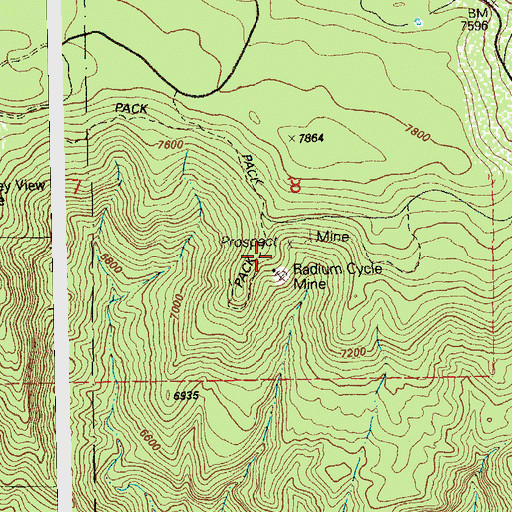 Topographic Map of Radium Cycle Mine, CO