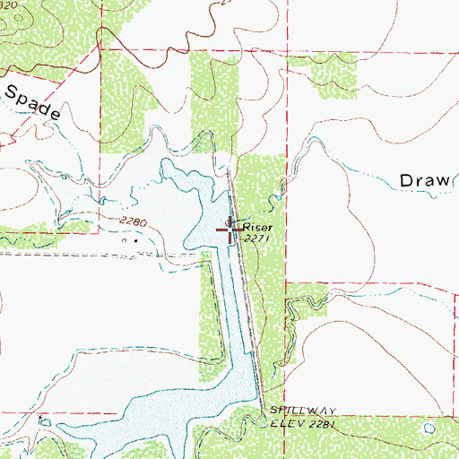 Topographic Map of Soil Conservation Service Site 11 Dam, TX