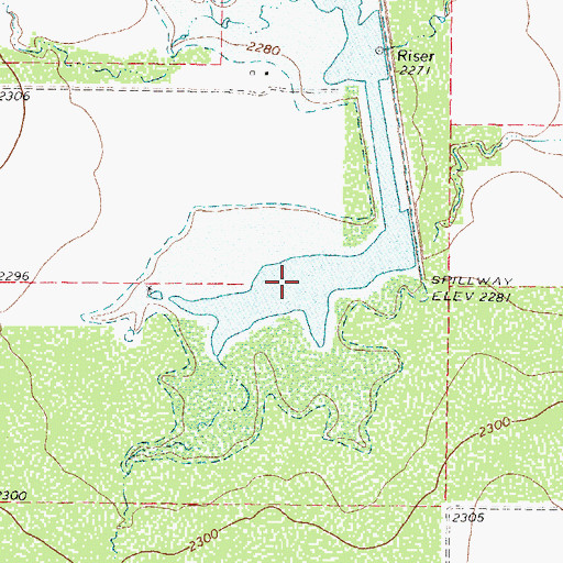 Topographic Map of Soil Conservation Service Site 11 Reservoir, TX