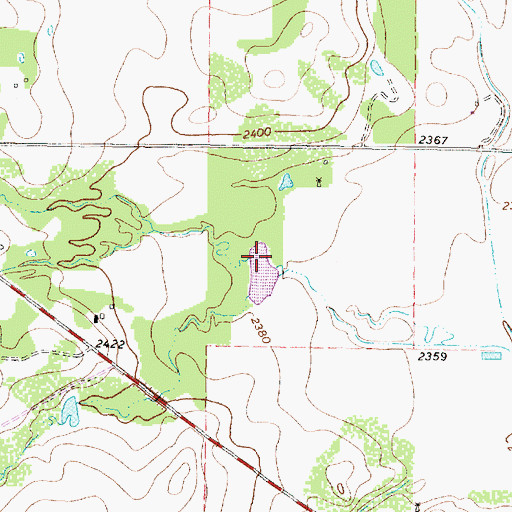 Topographic Map of Soil Conservation Service Site 10 Dam, TX