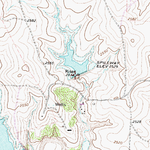 Topographic Map of Soil Conservation Service Site 4 Dam, TX