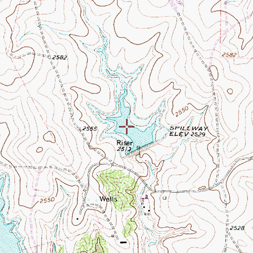 Topographic Map of Soil Conservation Service Site 4 Reservoir, TX