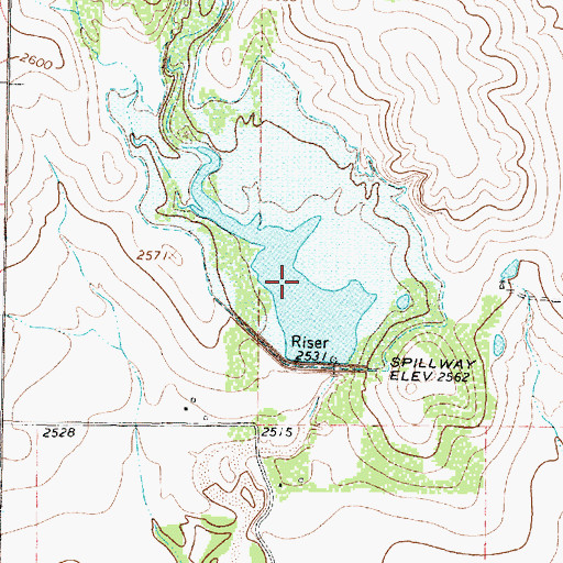 Topographic Map of Soil Conservation Service Site 7 Reservoir, TX