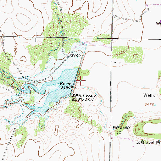 Topographic Map of Soil Conservation Service Site 3 Dam, TX