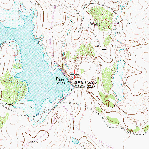 Topographic Map of Soil Conservation Service Site 5 Reservoir, TX