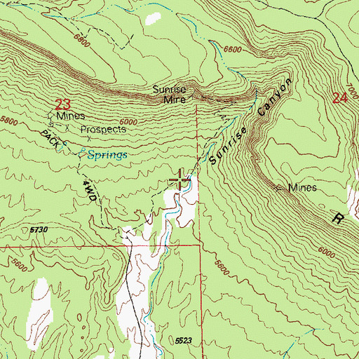 Topographic Map of Sunrise Canyon, CO