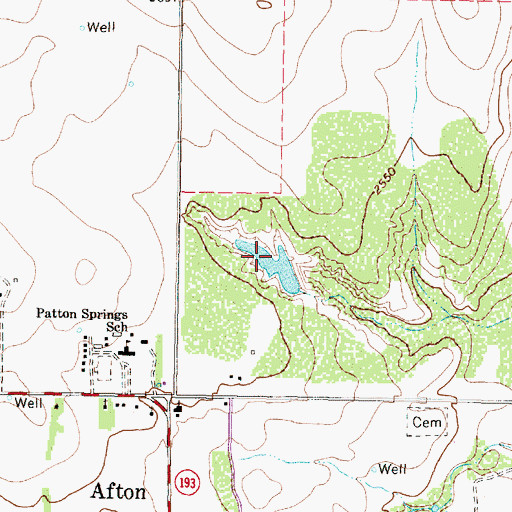 Topographic Map of Patton Springs Lake, TX