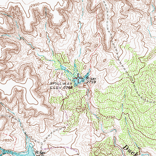 Topographic Map of Grade Stabilization Structure Ca-1 Reservoir, TX