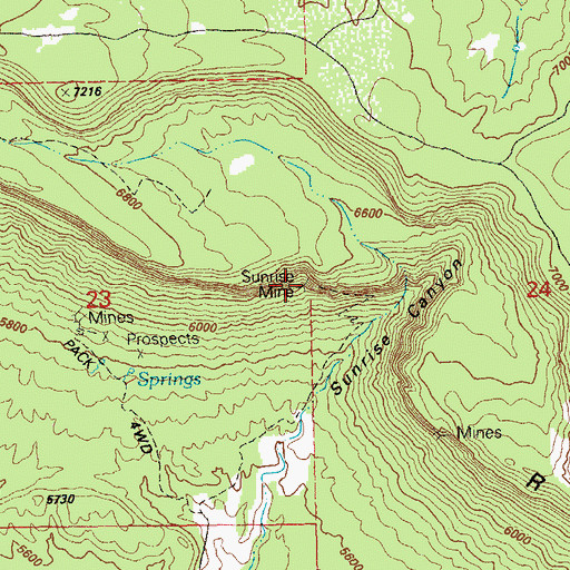 Topographic Map of Sunrise Mine, CO