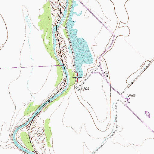 Topographic Map of Plowden Lake Dam, TX
