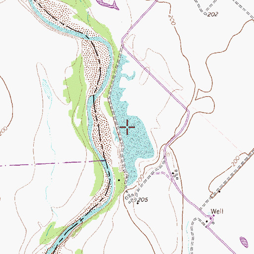 Topographic Map of Plowden Lake, TX