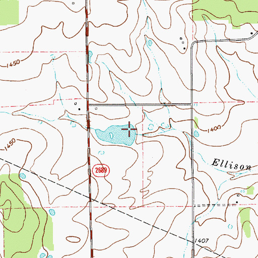 Topographic Map of Warren Dam, TX