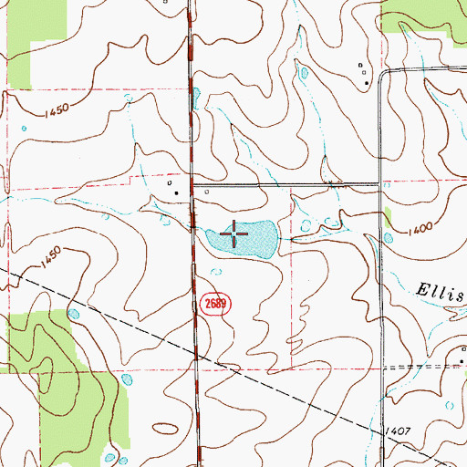 Topographic Map of Warren Lake, TX