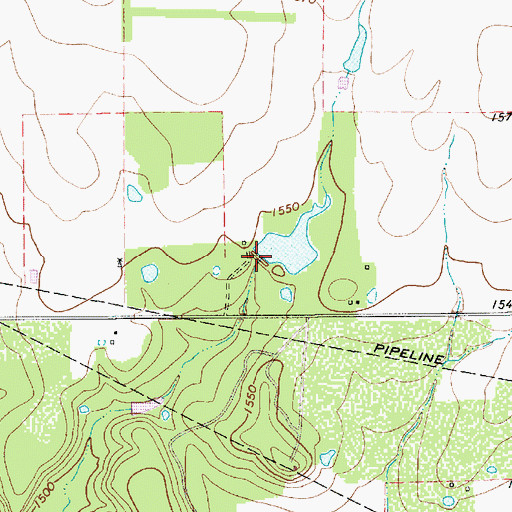 Topographic Map of Hamner Dam, TX